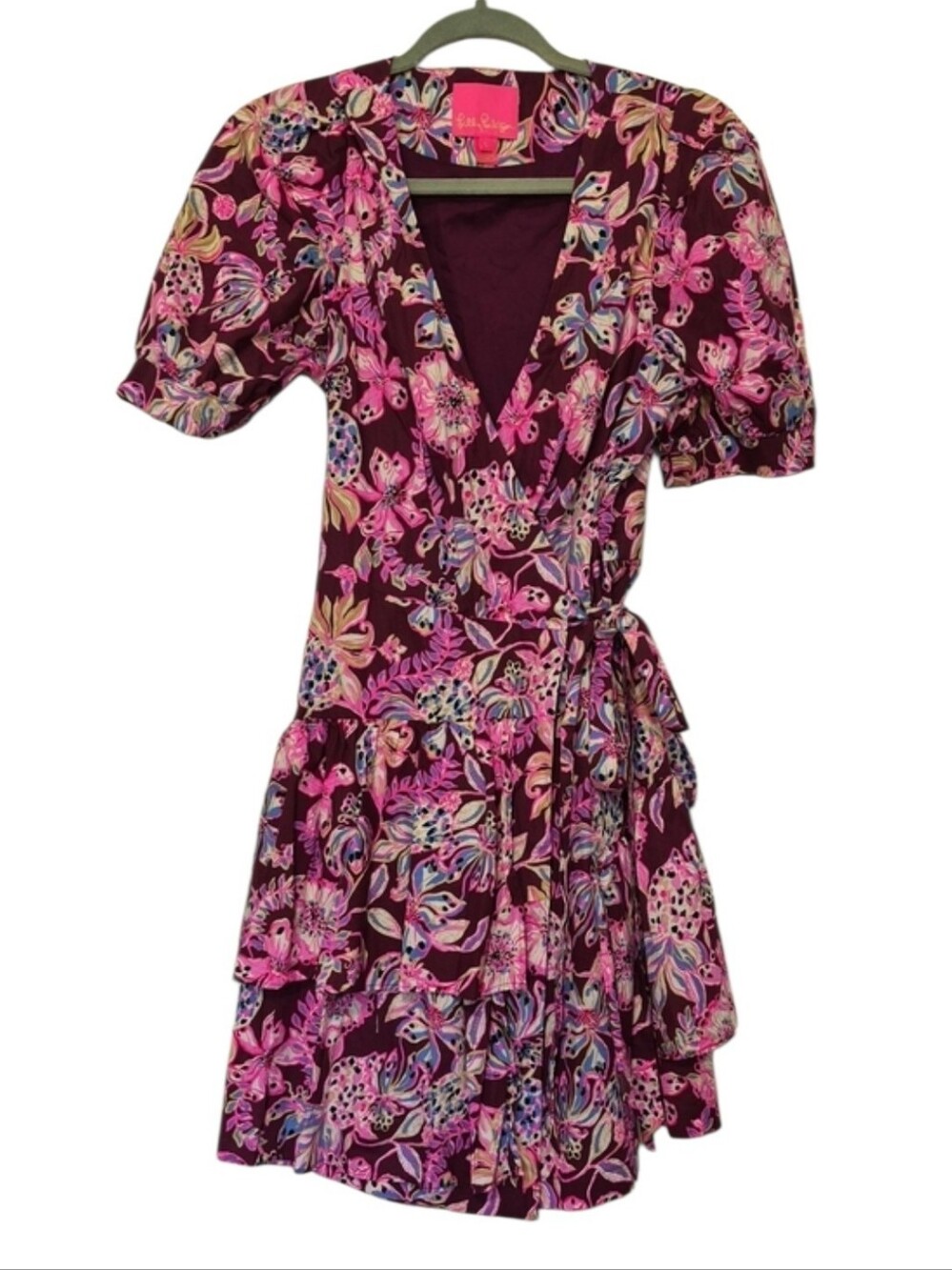 Lilly Pulitzer Alexandria Wrap Dress Size 8 Amarena Cherry Tropical